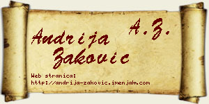 Andrija Zaković vizit kartica